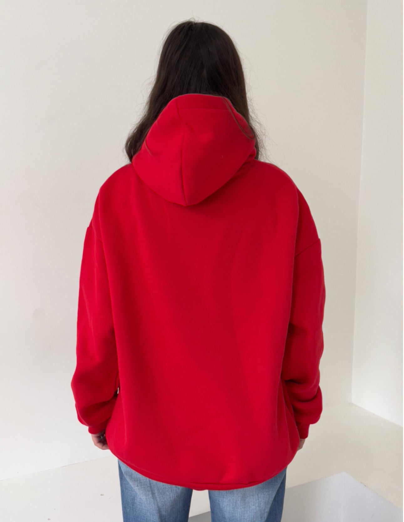 Vintage Denim Hoodie in 'Ruby'