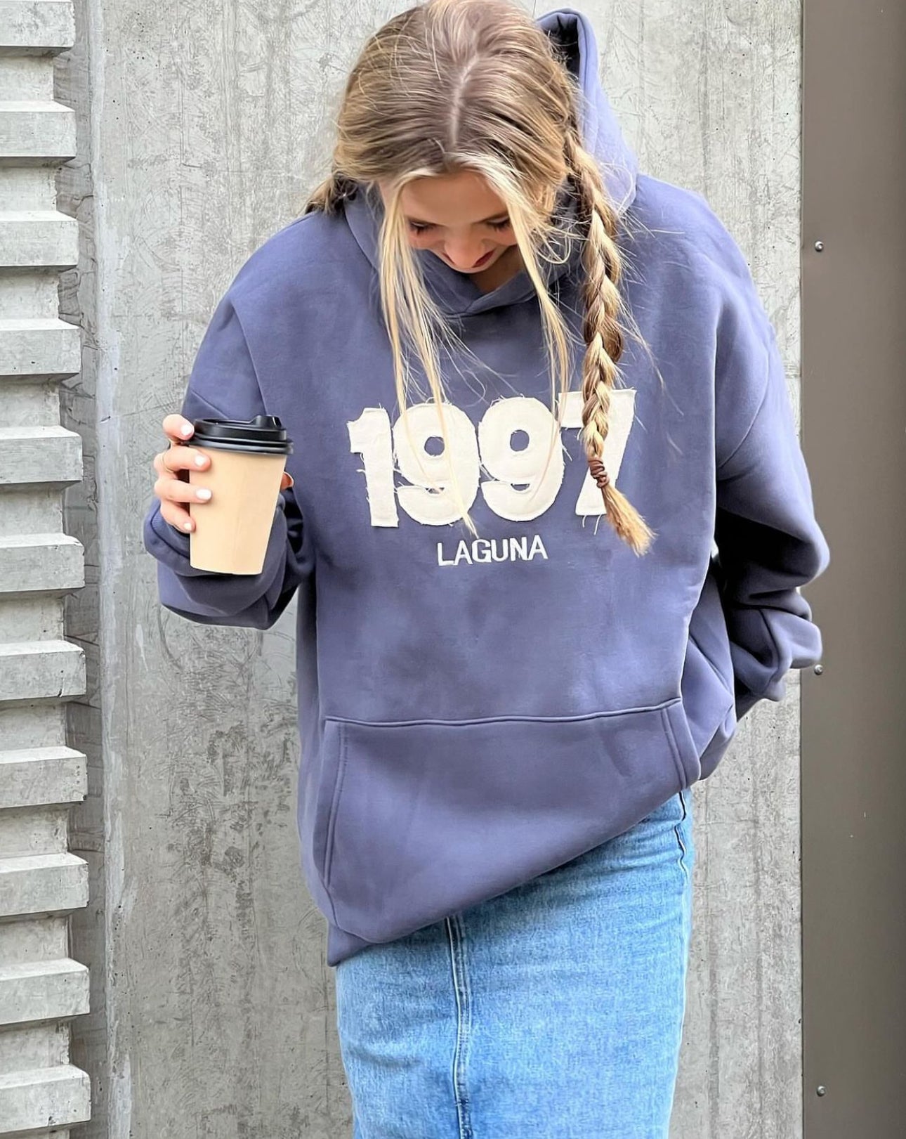 Vintage Denim Hoodie in 'Charcoal'