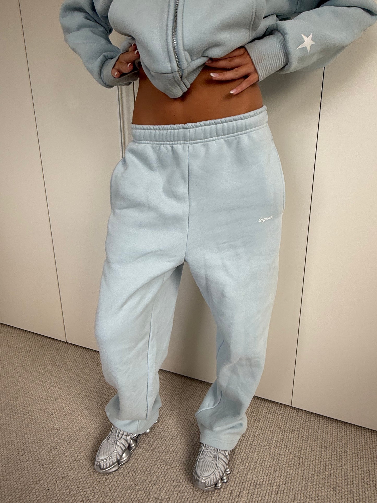 Oversized track pants in 'Sky'