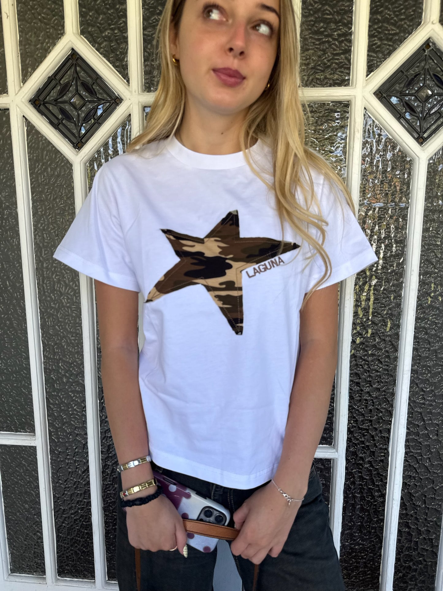 Vintage Camo Baby Tee in 'Star'
