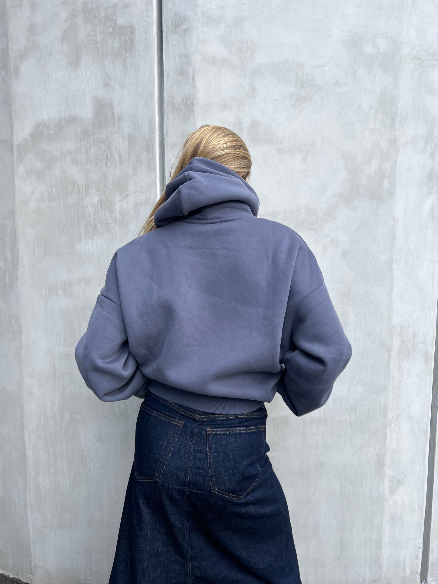Vintage Denim Hoodie in 'Charcoal'
