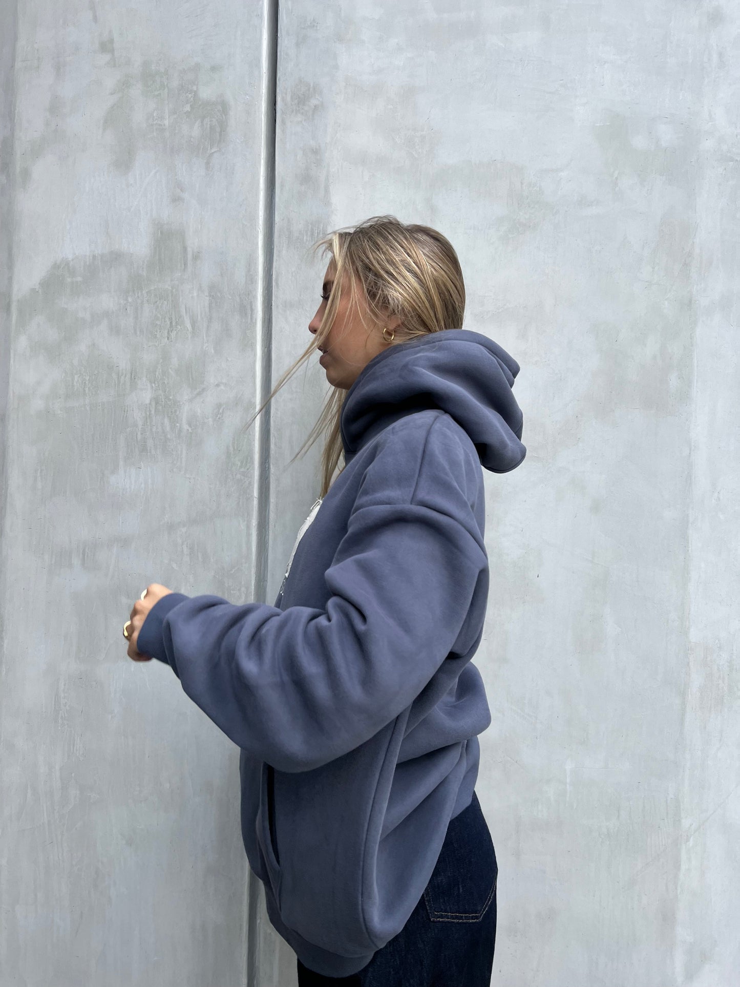 Vintage Denim Hoodie in 'Charcoal'