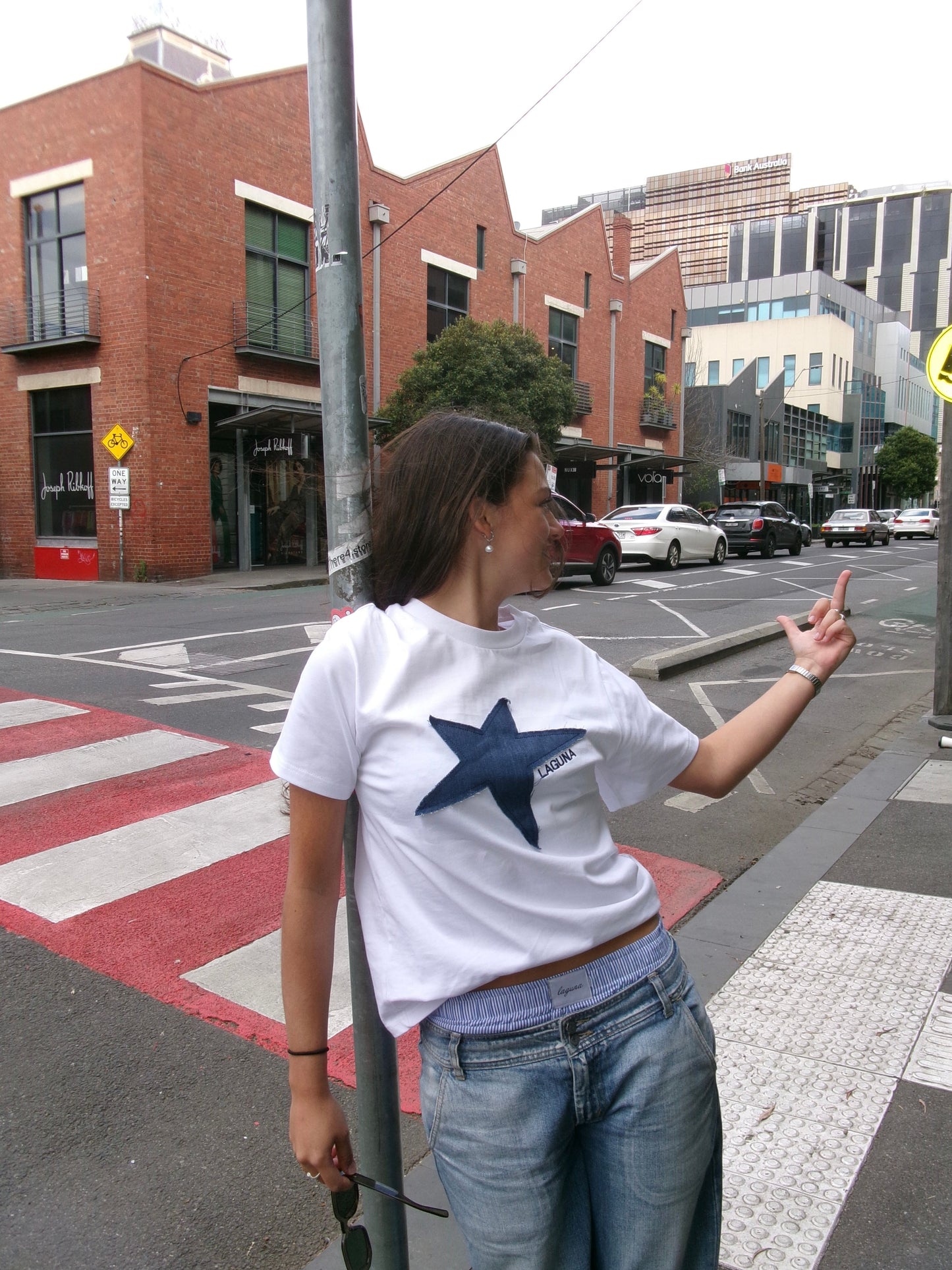 Vintage Denim Baby Tee in 'Star'