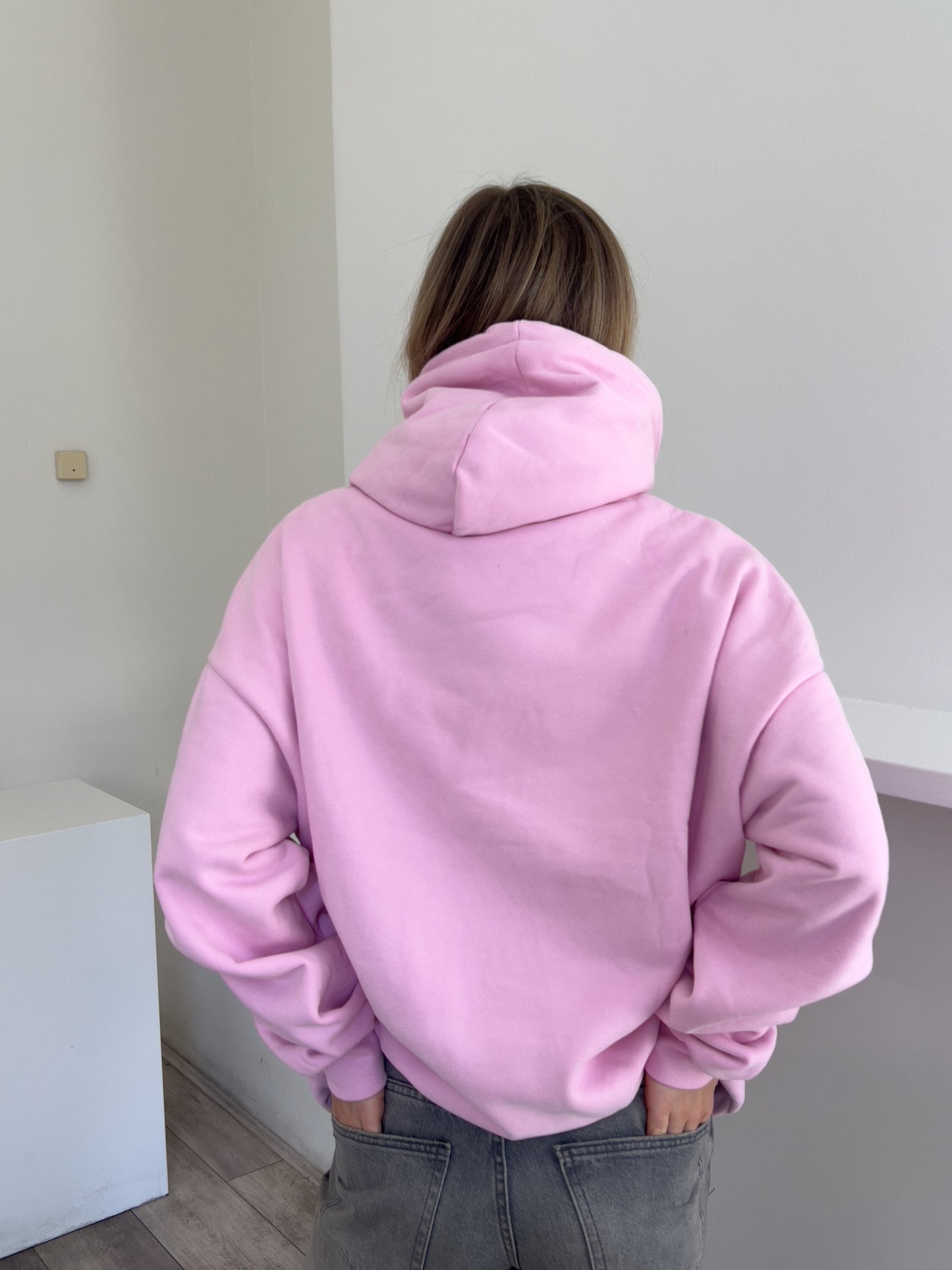 Vintage denim 'blossom' oversized hoodie