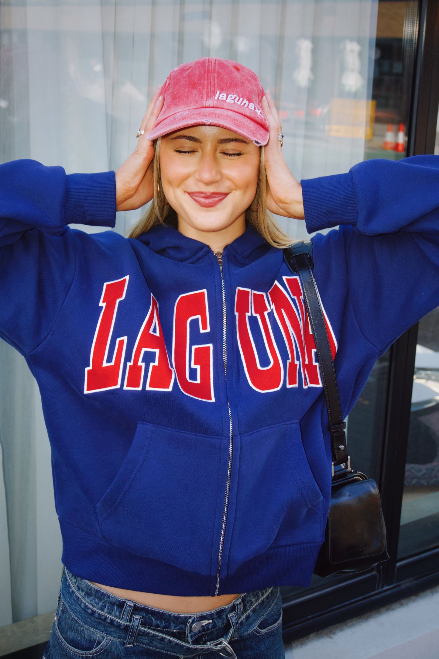Vintage Red Denim Cap in 'Star'