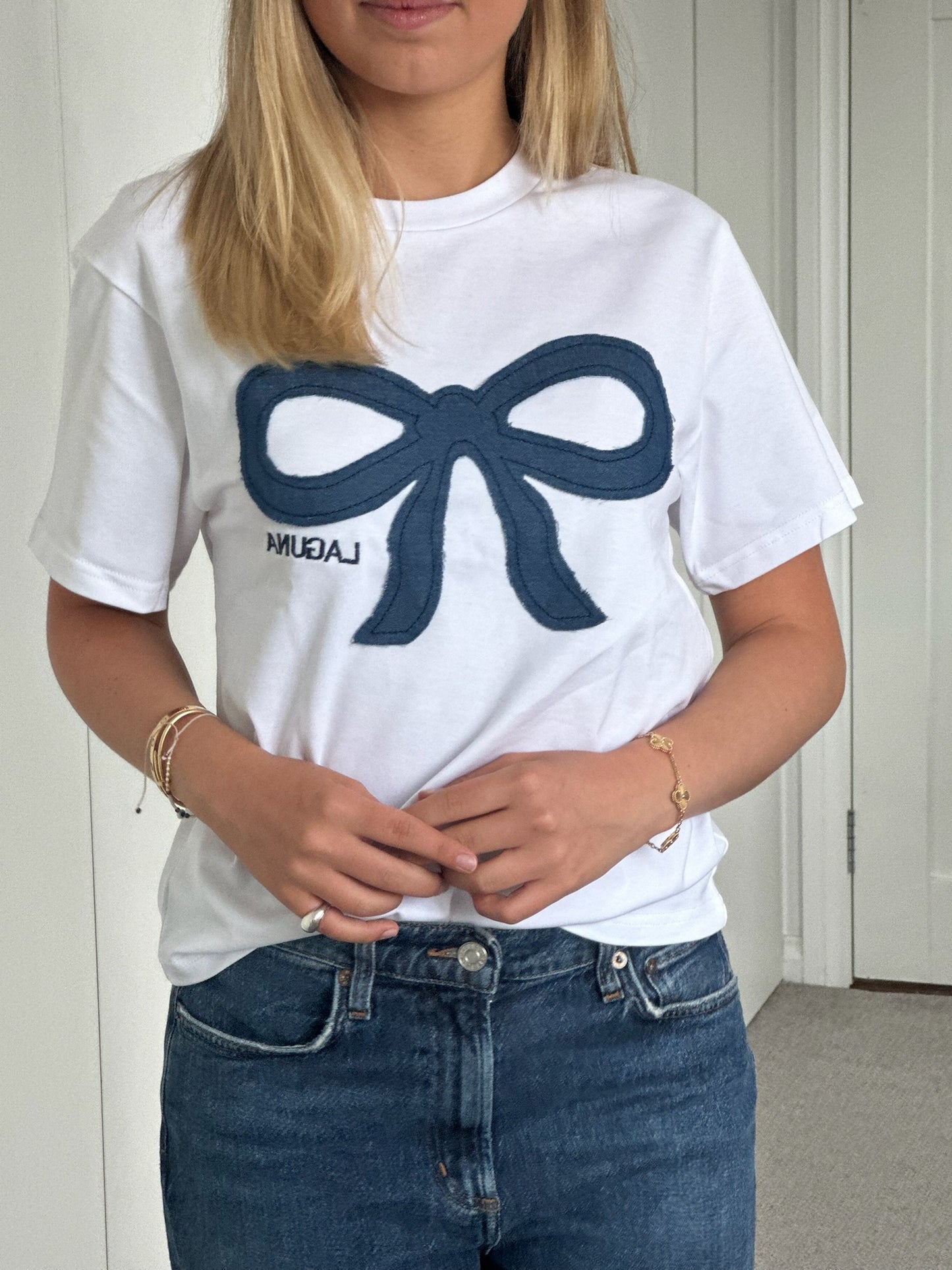 Vintage Denim Baby Tee in 'Bow'