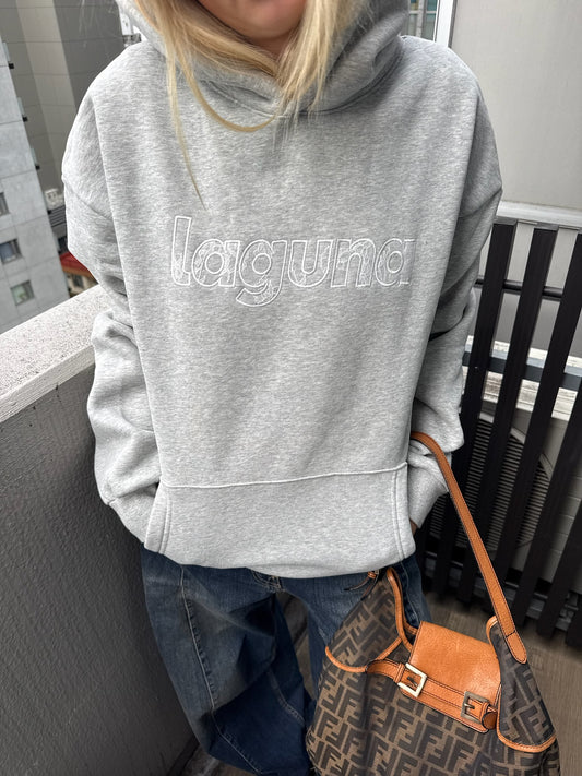 Lace hoodie in 'stone'