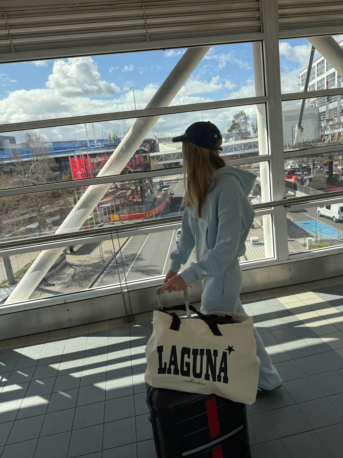 Zip up hoodie in 'Sky'