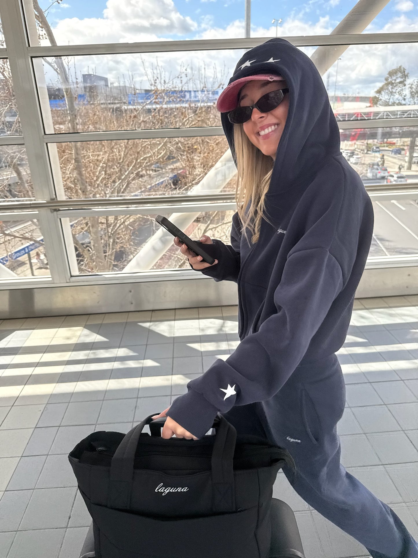 Zip up hoodie in 'Midnight'