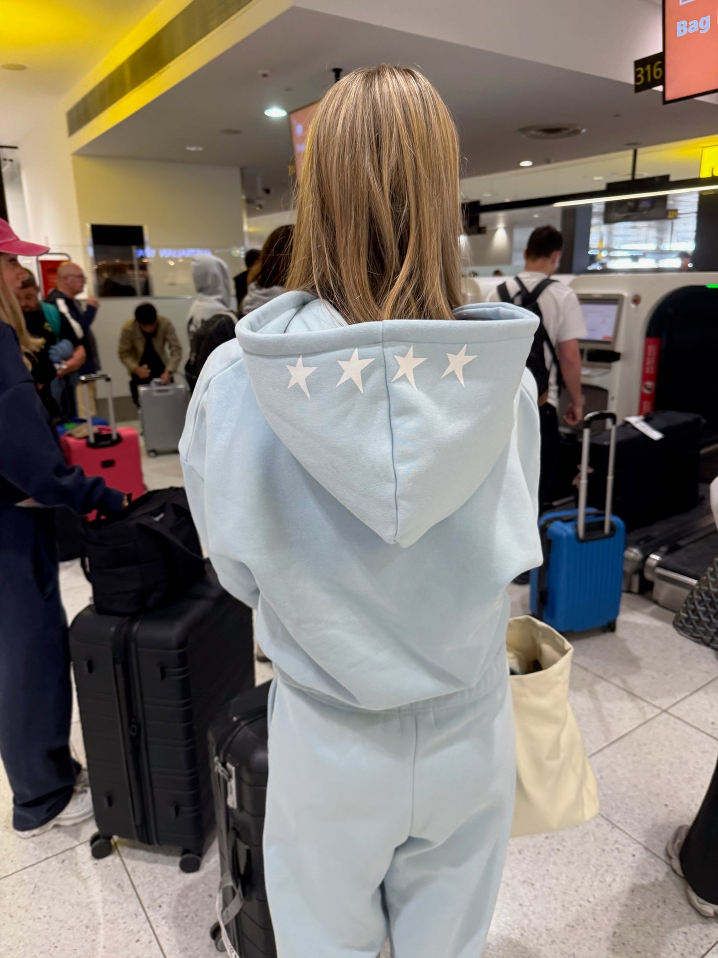 Zip up hoodie in 'Sky'