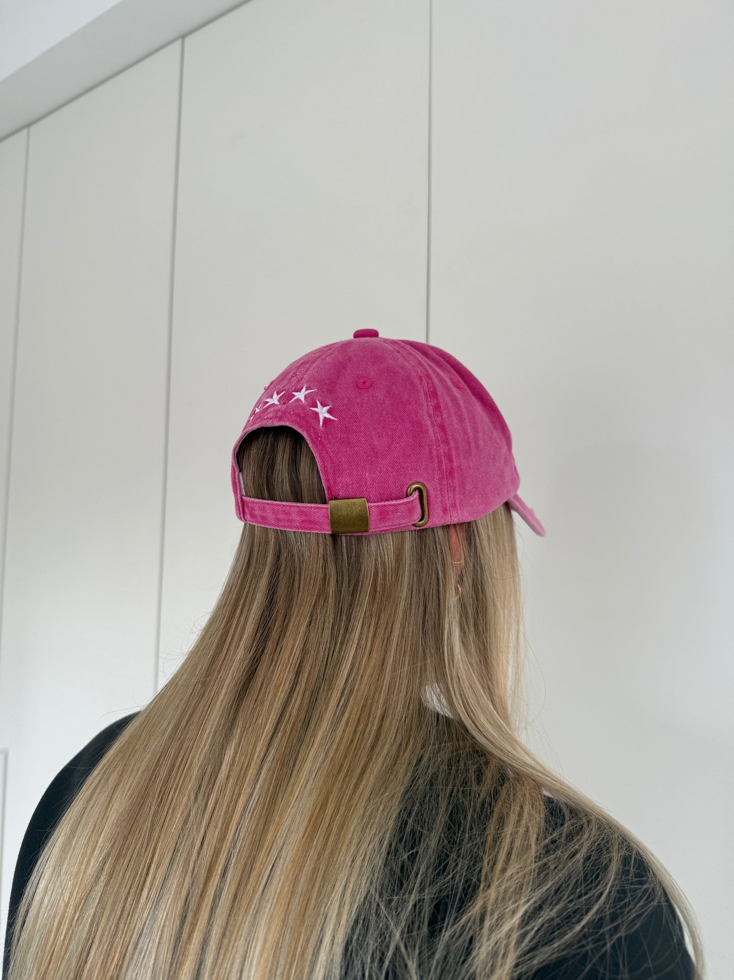 Vintage Denim College Cap in 'Pink'