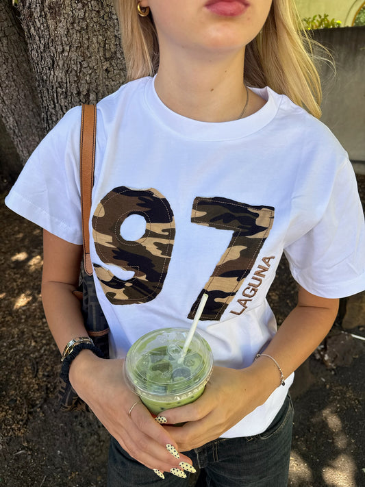 Vintage Camo Baby Tee in '97'