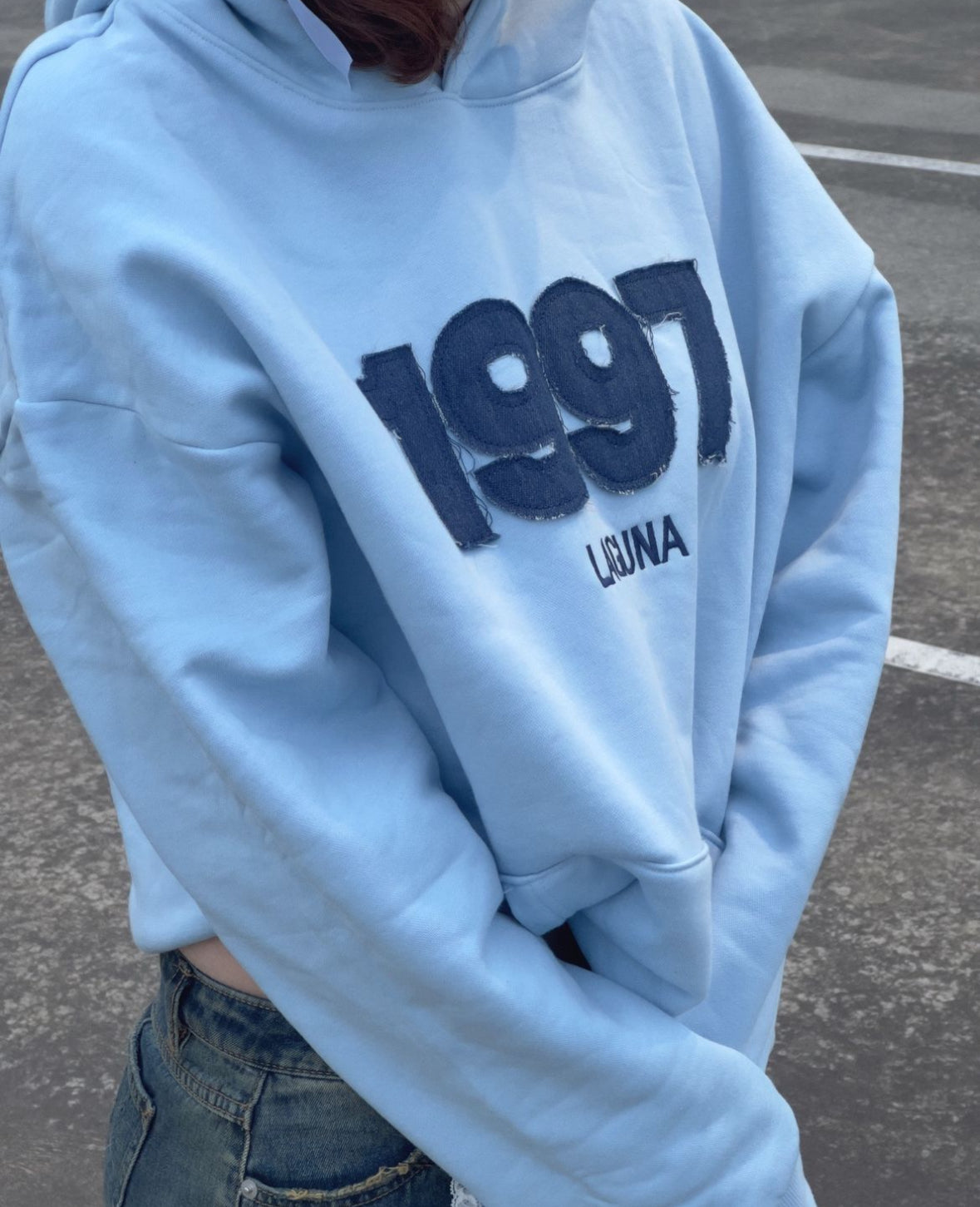 Vintage Denim Hoodie in 'Bluebell'