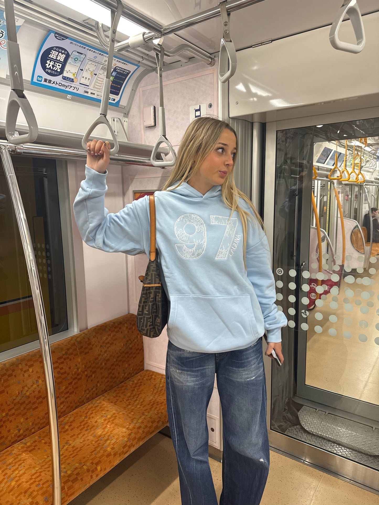 Lace hoodie in 'ice'