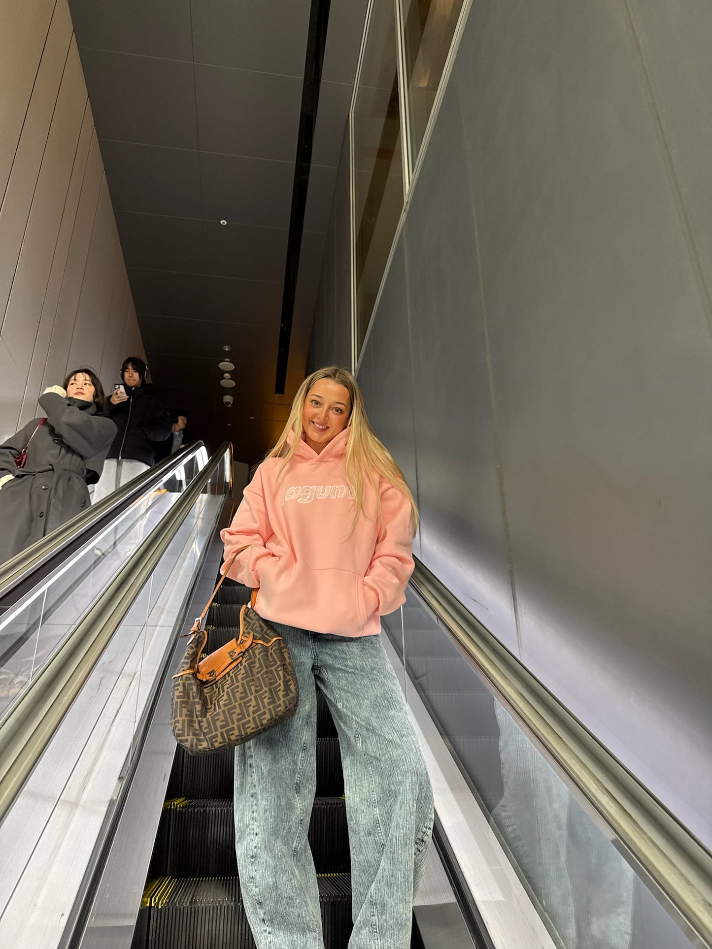 Lace hoodie in 'ballet'