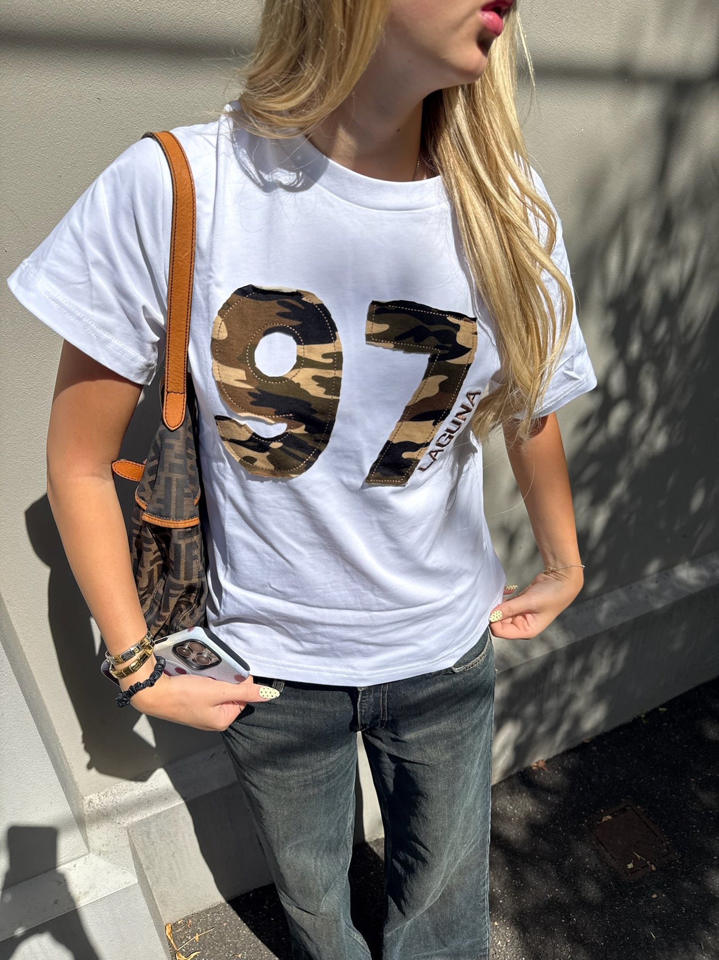 Vintage Camo Baby Tee in '97'