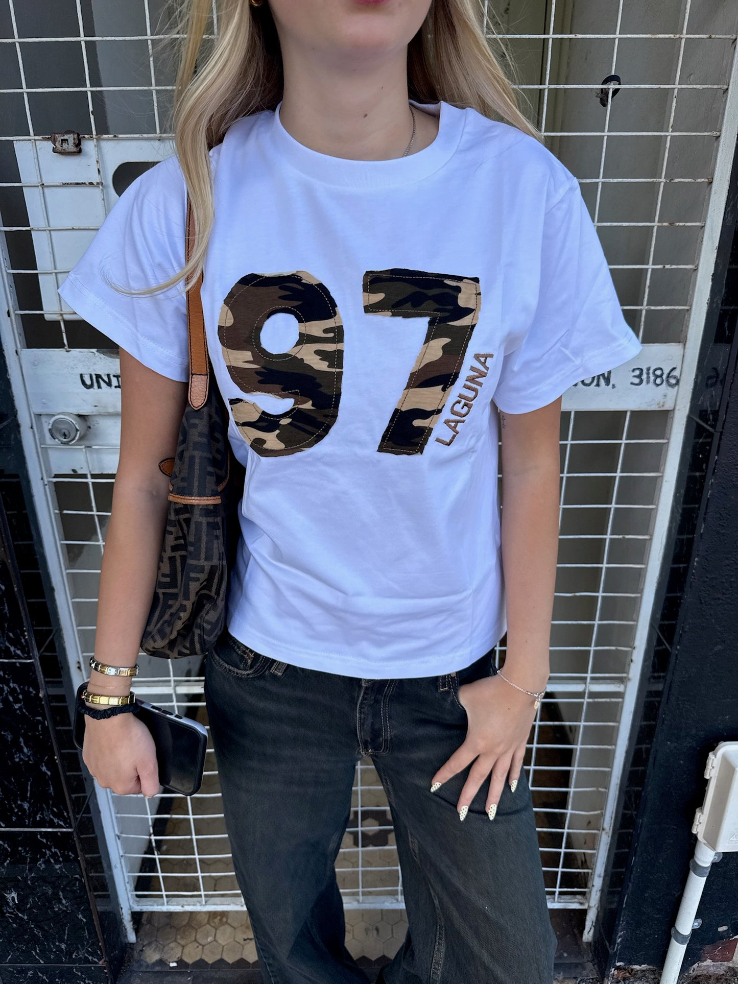 Vintage Camo Baby Tee in '97'