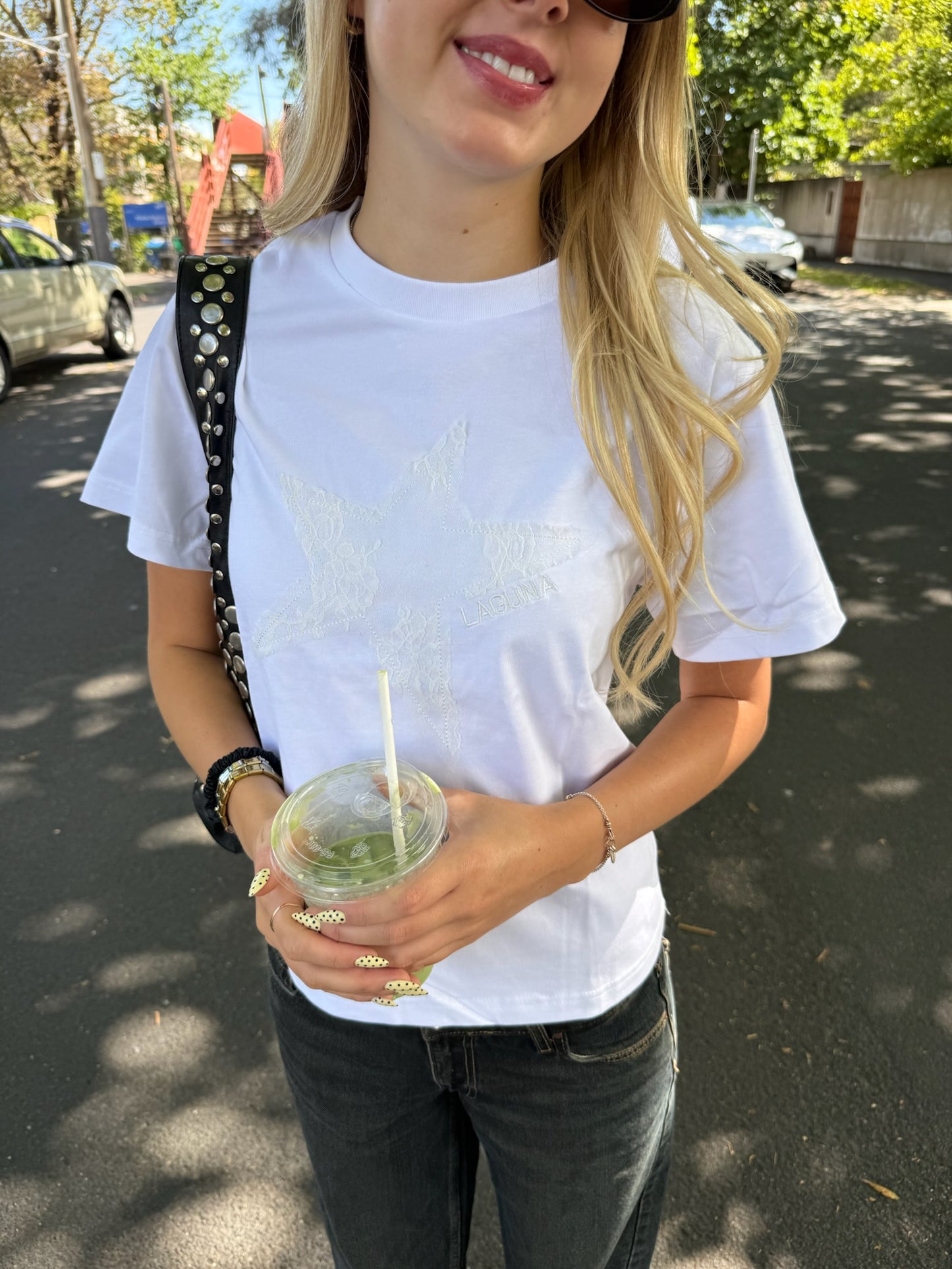 Vintage Lace Baby Tee in 'Star'