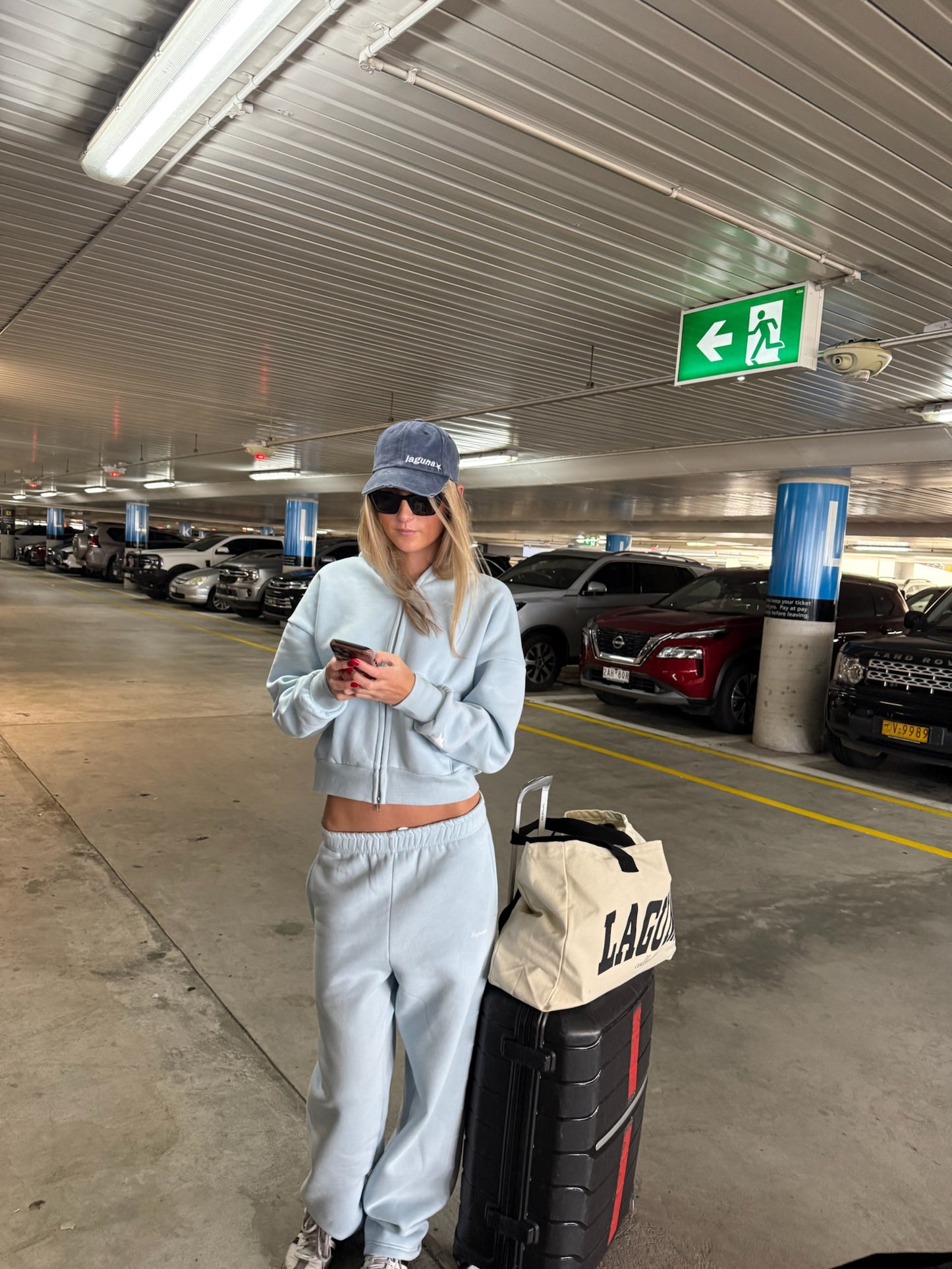 Zip up hoodie in 'Sky'