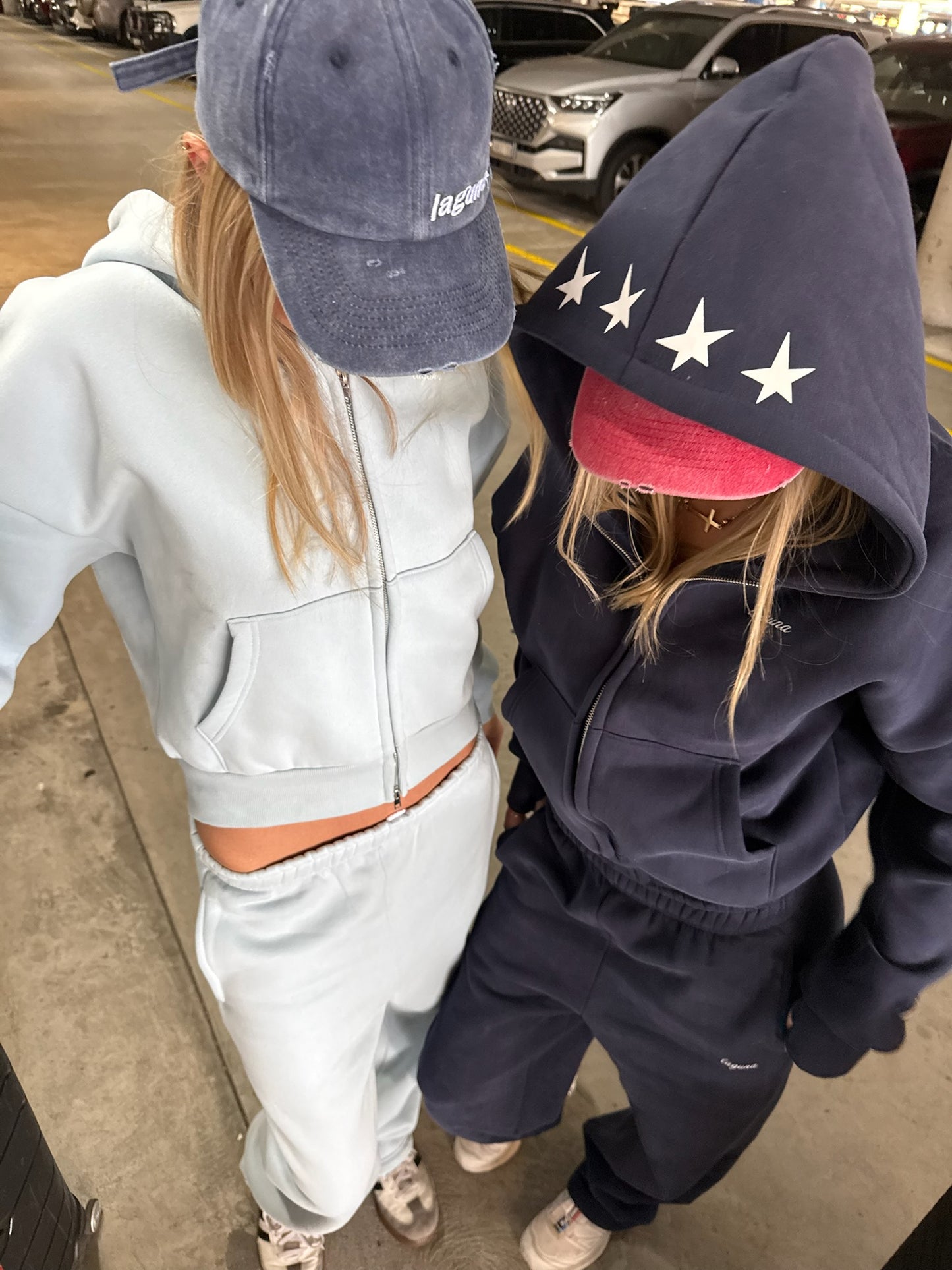 Zip up hoodie in 'Sky'