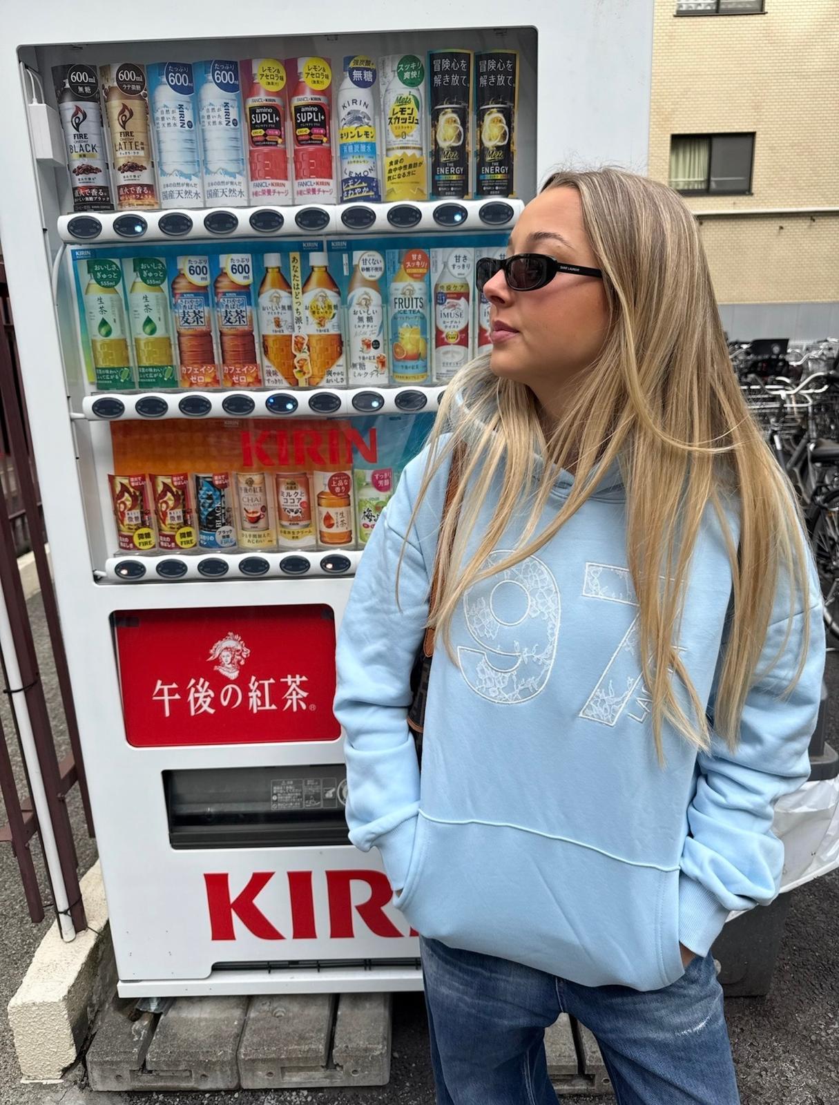 Lace hoodie in 'ice'