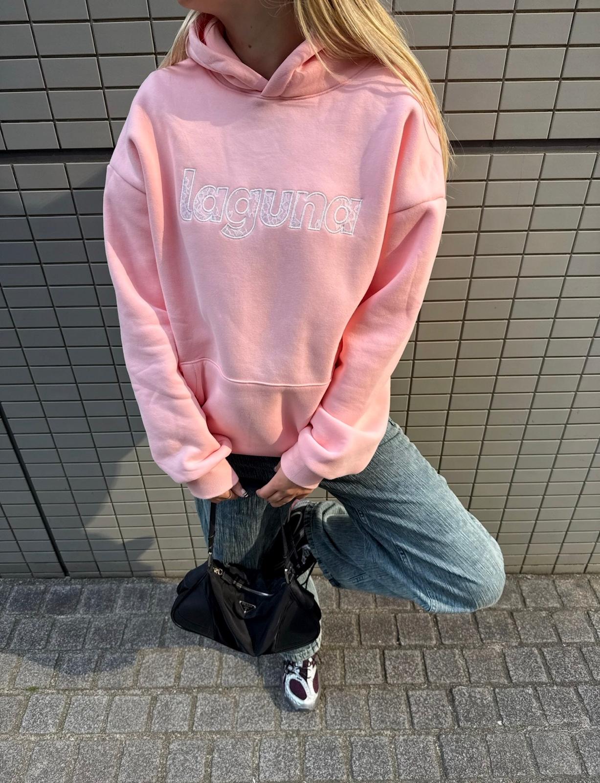 Lace hoodie in 'ballet'