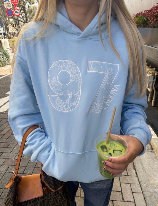 Lace hoodie in 'ice'