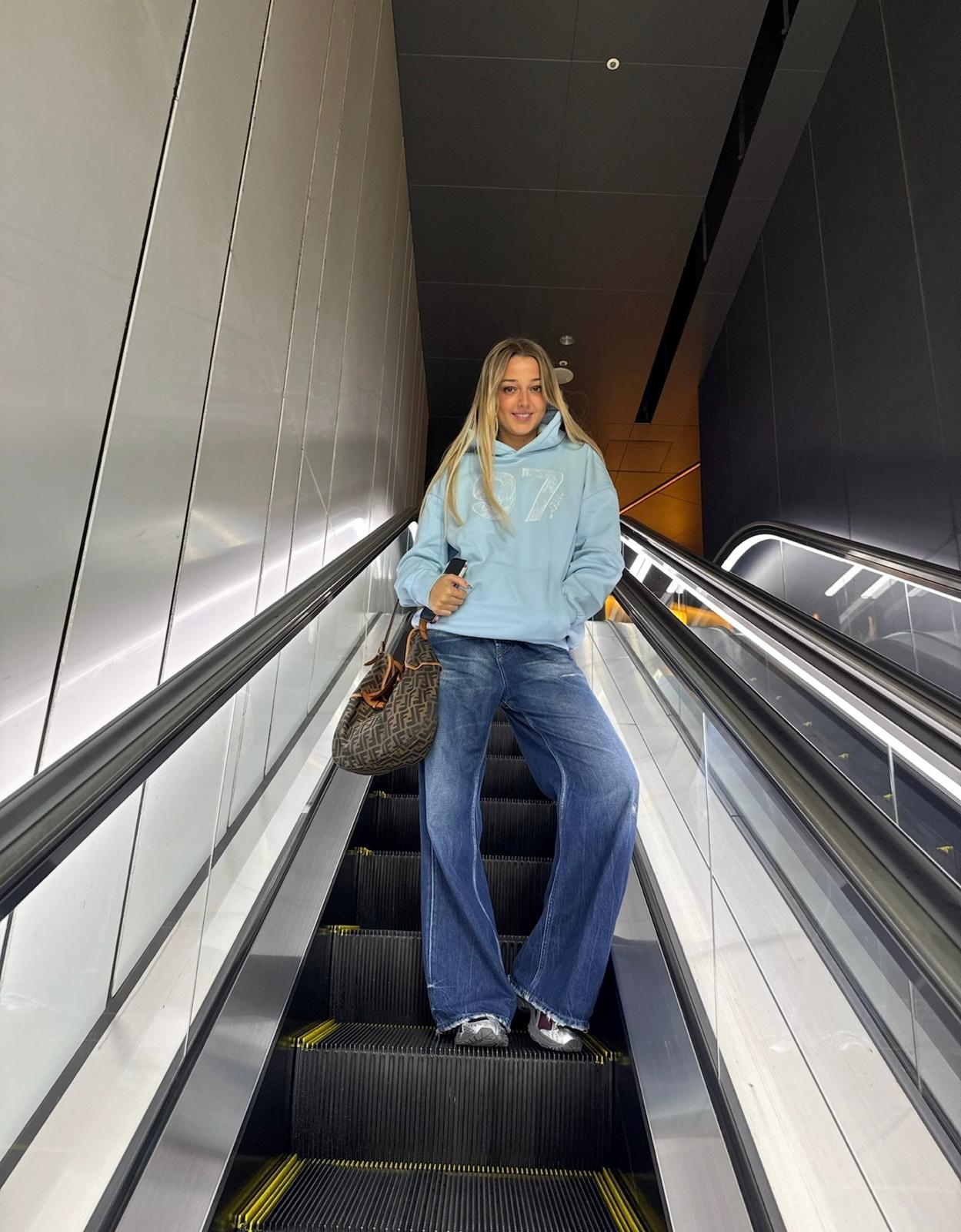 Lace hoodie in 'ice'