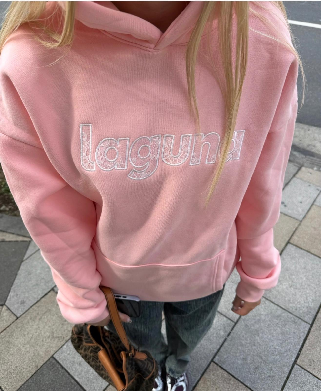 Lace hoodie in 'ballet'