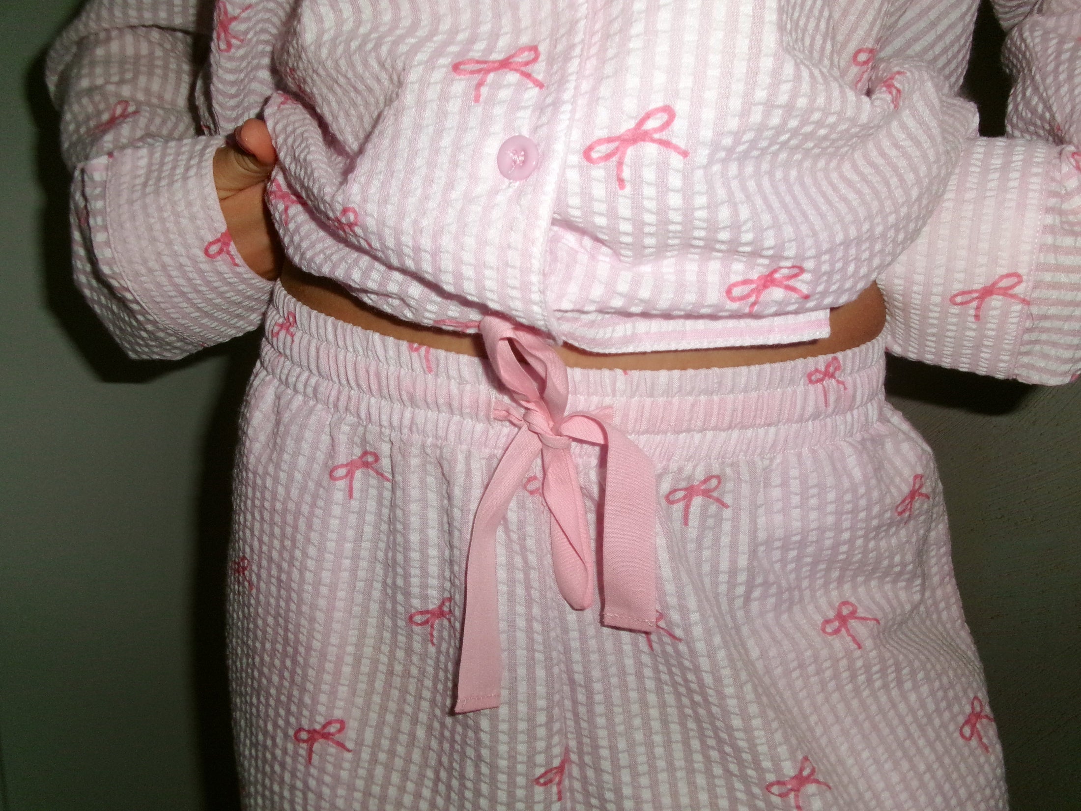 BLACK BOW SLEEPWEAR SHORT SET - BLACK