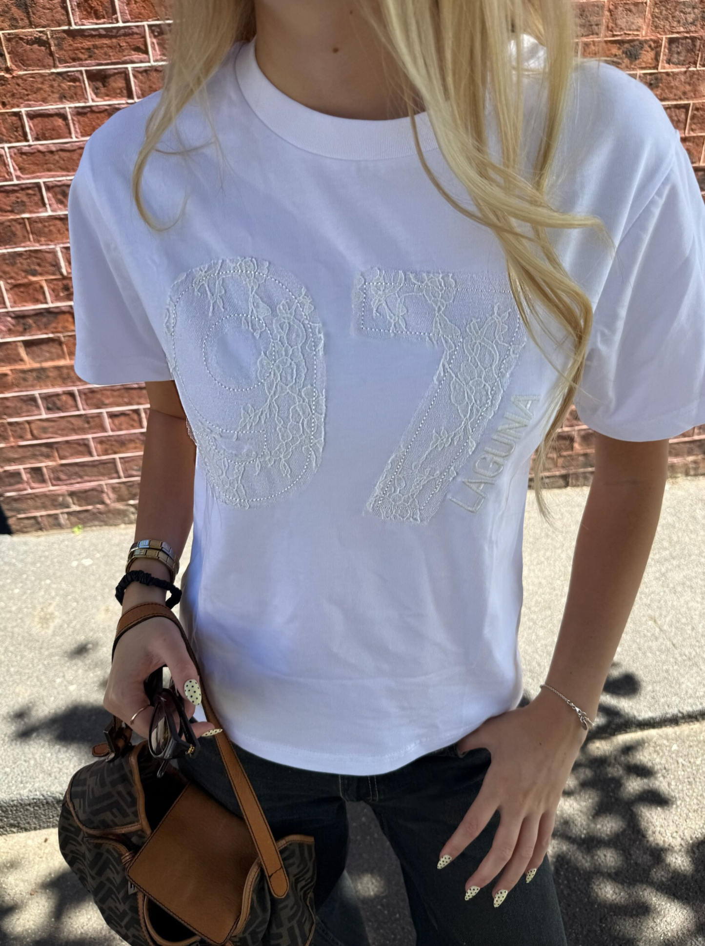 Vintage Lace Baby Tee in '97'