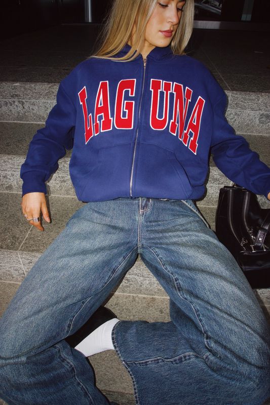 Varsity zip up hoodie